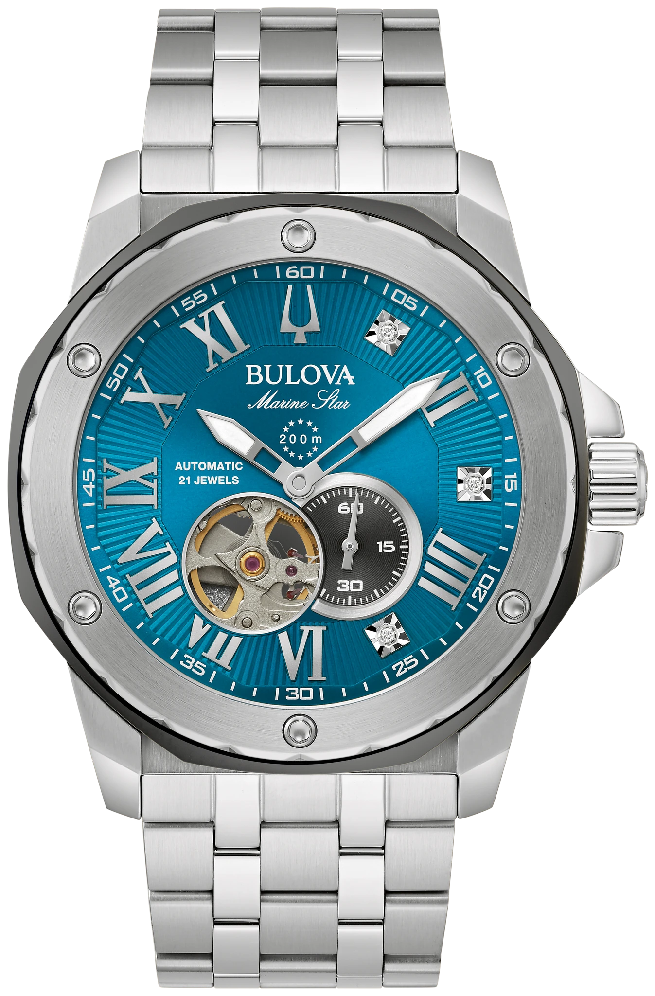 Blue Dial Stainless Steel Bracelet Marine Star 98D184 | Bulova